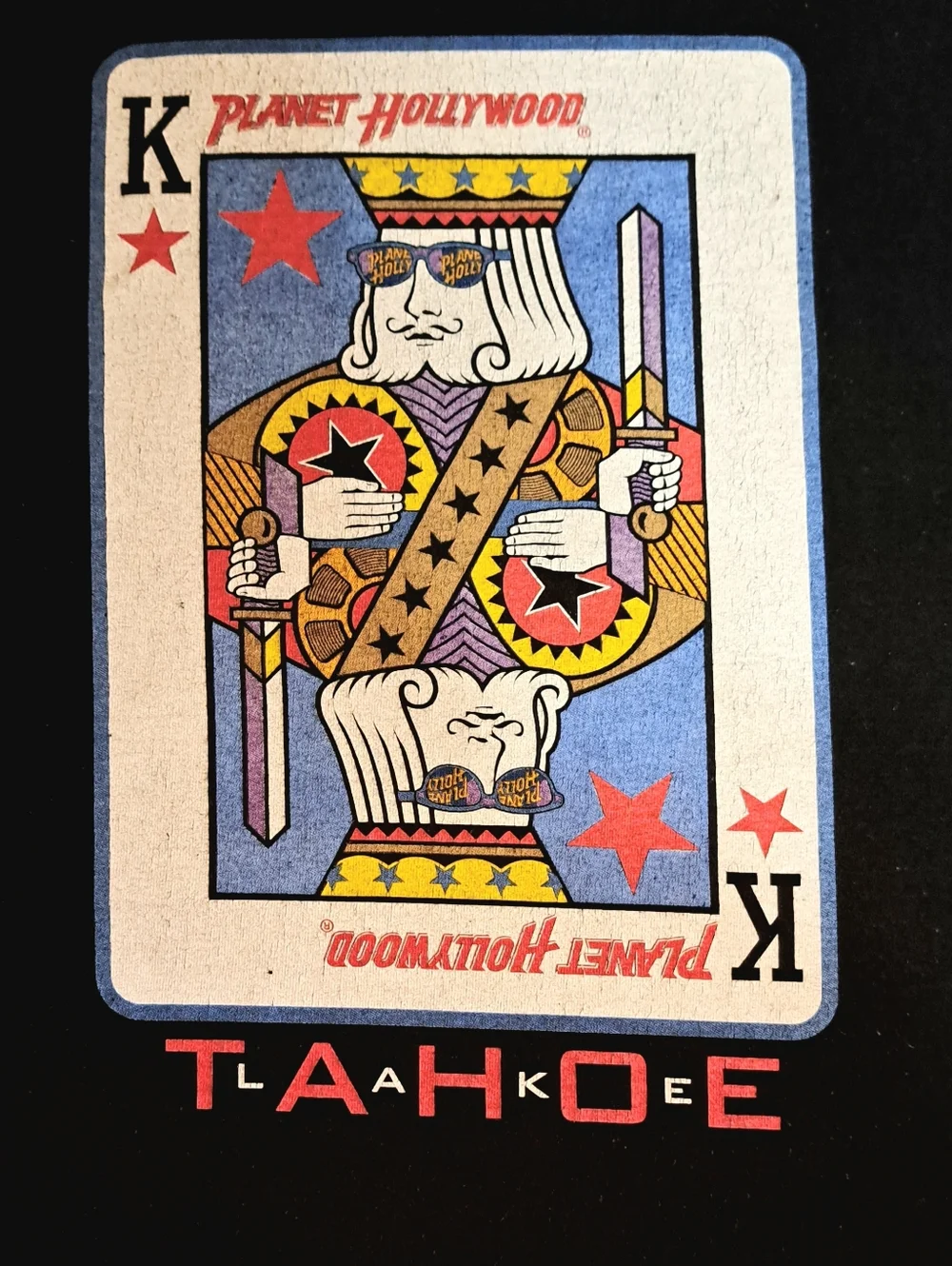 Vintage 90s Y2K Planet Hollywood Lake Tahoe Poker Card SS Shirt Men's Size Small - Picture 7 of 7